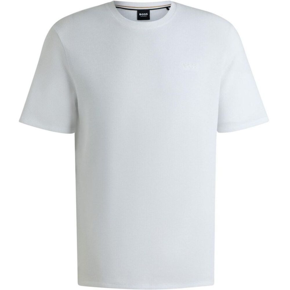 Boss Mens Waffle Knit Pajama Top / White